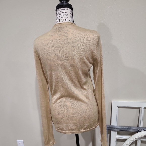 Tex by Max Azria women size Med. FINE knit, wool blend,  faux wrap sweater - Picture 4 of 10